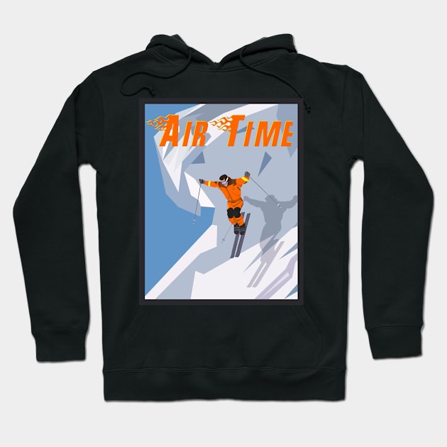 Air Time, powder boarding, downhill skiing Hoodie by Style Conscious